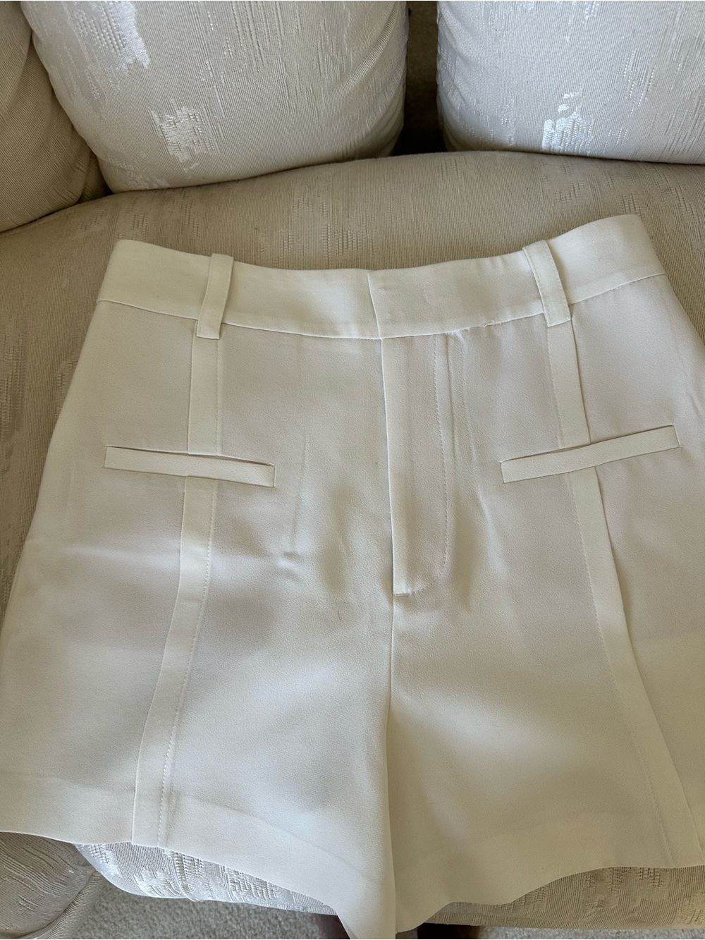 Zara White Tailored High-Rise Shorts